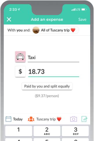 travel expense sharing app